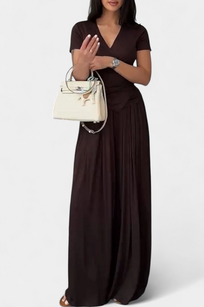 Ruslana Comfortable Two-Piece Set with Cross V-Neckline