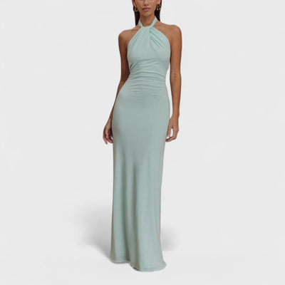 Klara – Curvy silk dress with halter neck