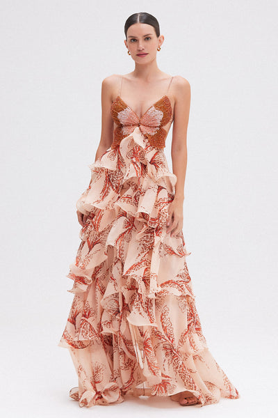 LUMA | LONG RUFFLED DRESS