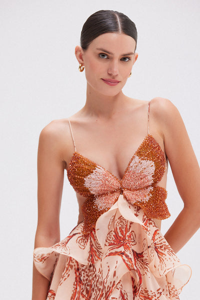 LUMA | LONG RUFFLED DRESS