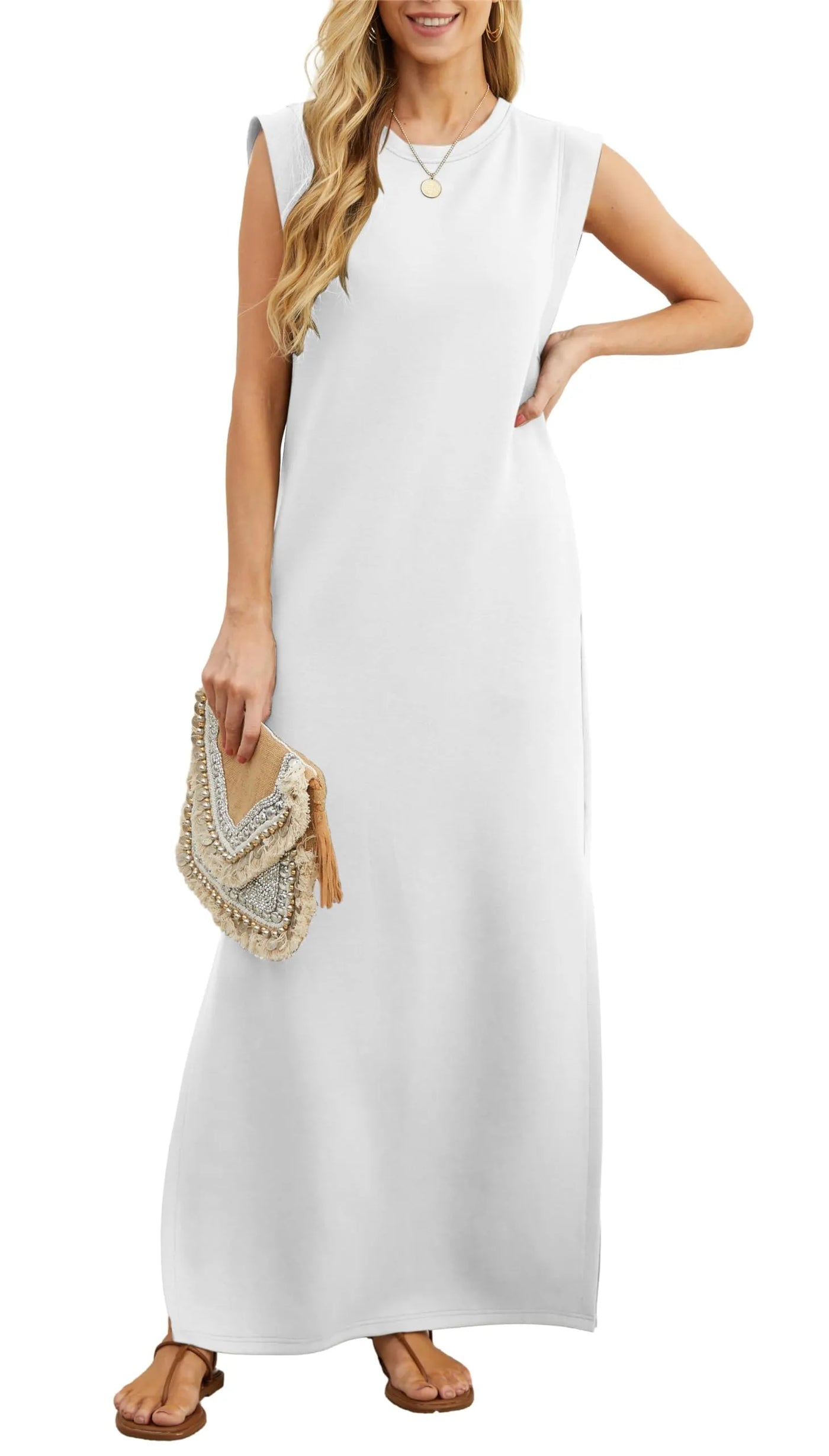 WOMEN'S CASUAL LOOSE SPLIT WRINKLE-FREE MAXI DRESS