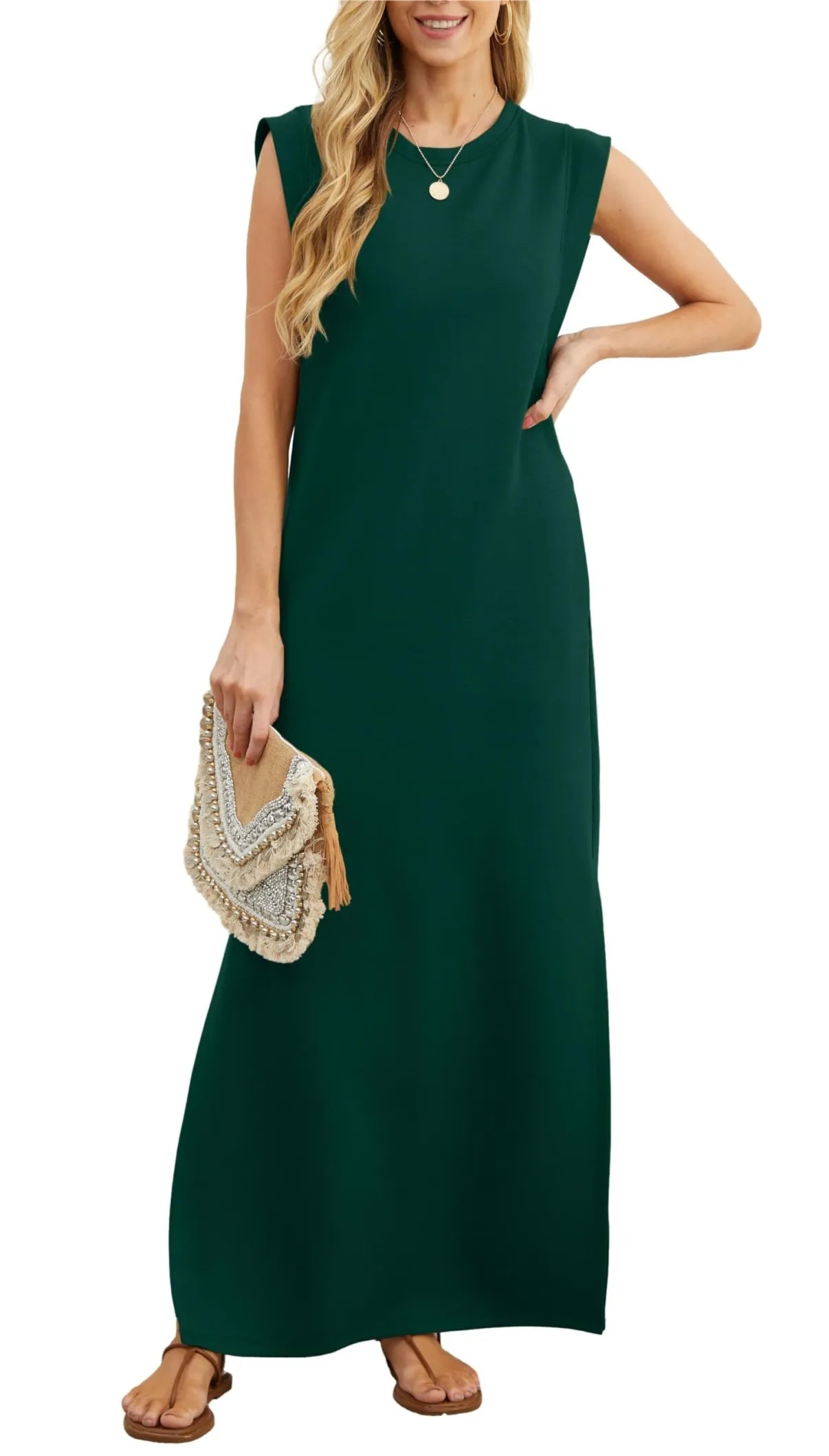 WOMEN'S CASUAL LOOSE SPLIT WRINKLE-FREE MAXI DRESS